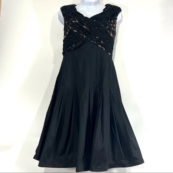 Adrianna Papell | Dresses | New Adrianna Papell Black Lace Midi Sleeveless  Dress | Poshmark